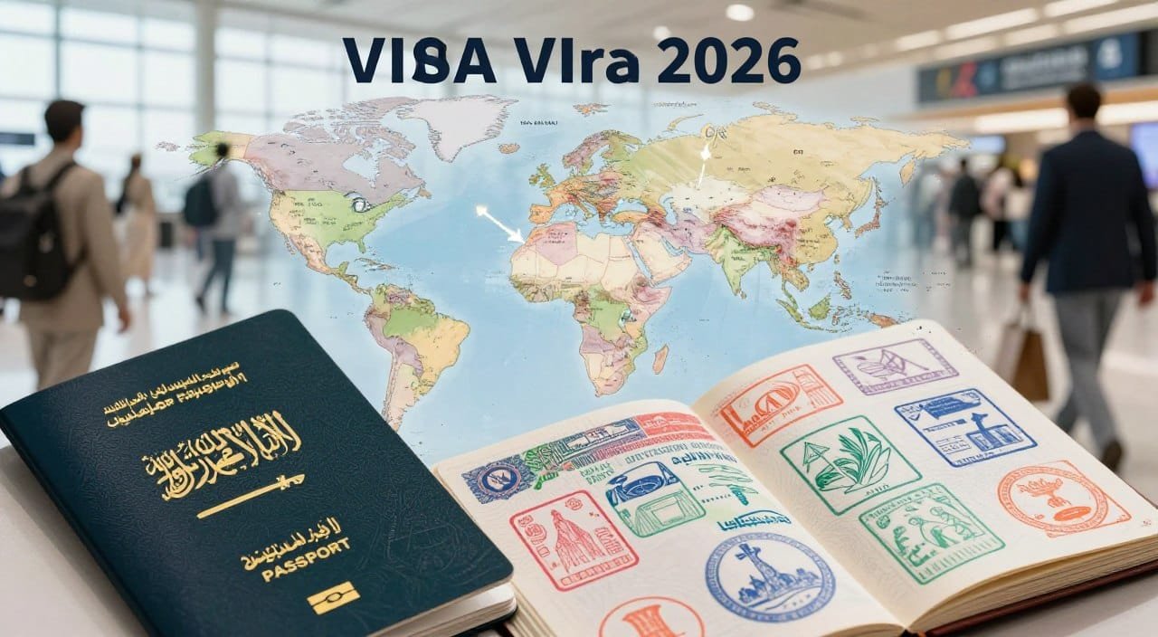 تأشيرات الجواز السعودي: دول بدون تأشيرة وتأشيرة عند الوصول 2026